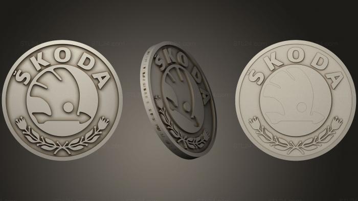 Монеты (Шкода, MN_0104) 3D модель для ЧПУ станка